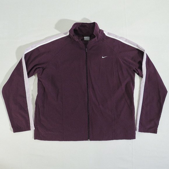 NIKE Women's XL Athletic Jacket Full Zip Purple Track Warm-Up Coat Running - Picture 2 of 5